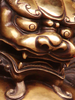 Closeup Of Brass Chinese Lion Statue Image